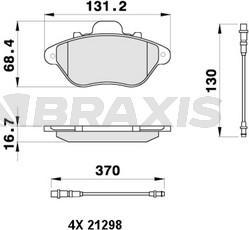 Braxis AB0456 - Kit de plaquettes de frein, frein à disque cwaw.fr