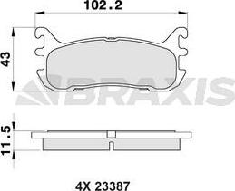 Braxis AB0452 - Kit de plaquettes de frein, frein à disque cwaw.fr