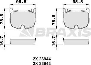 Braxis AB0465 - Kit de plaquettes de frein, frein à disque cwaw.fr