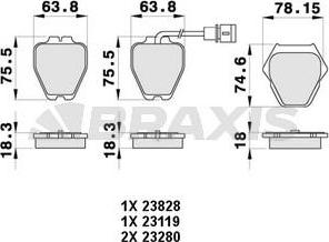 Braxis AB0462 - Kit de plaquettes de frein, frein à disque cwaw.fr