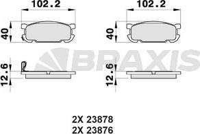 Braxis AB0409 - Kit de plaquettes de frein, frein à disque cwaw.fr