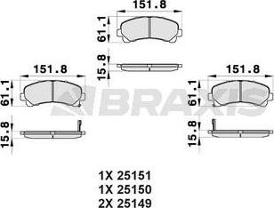 Braxis AB0400 - Kit de plaquettes de frein, frein à disque cwaw.fr