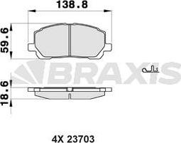 Braxis AB0408 - Kit de plaquettes de frein, frein à disque cwaw.fr