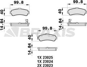 Braxis AB0415 - Kit de plaquettes de frein, frein à disque cwaw.fr