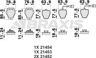 Braxis AB0418 - Kit de plaquettes de frein, frein à disque cwaw.fr