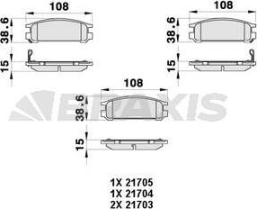 Braxis AB0412 - Kit de plaquettes de frein, frein à disque cwaw.fr