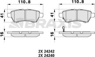 Braxis AB0417 - Kit de plaquettes de frein, frein à disque cwaw.fr