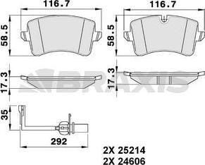 Braxis AB0484 - Kit de plaquettes de frein, frein à disque cwaw.fr