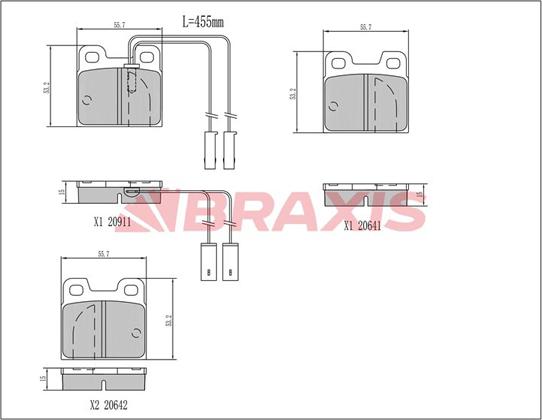 Braxis AB0486 - Kit de plaquettes de frein, frein à disque cwaw.fr