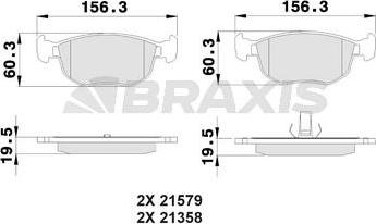 Braxis AB0488 - Kit de plaquettes de frein, frein à disque cwaw.fr