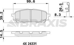 Braxis AB0483 - Kit de plaquettes de frein, frein à disque cwaw.fr