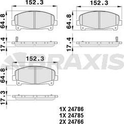 Braxis AB0482 - Kit de plaquettes de frein, frein à disque cwaw.fr