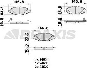 Braxis AB0436 - Kit de plaquettes de frein, frein à disque cwaw.fr