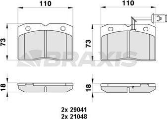 Braxis AB0431 - Kit de plaquettes de frein, frein à disque cwaw.fr