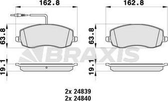 Braxis AB0438 - Kit de plaquettes de frein, frein à disque cwaw.fr