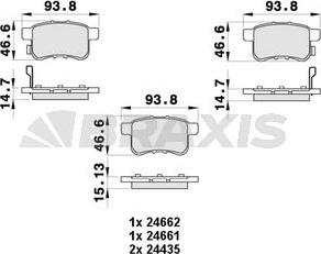 Braxis AB0437 - Kit de plaquettes de frein, frein à disque cwaw.fr