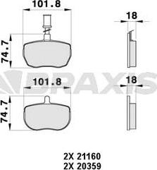 Braxis AB0429 - Kit de plaquettes de frein, frein à disque cwaw.fr