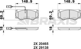 Braxis AB0424 - Kit de plaquettes de frein, frein à disque cwaw.fr