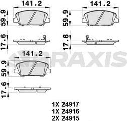 Braxis AB0425 - Kit de plaquettes de frein, frein à disque cwaw.fr