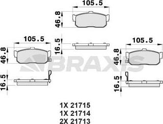 Braxis AB0479 - Kit de plaquettes de frein, frein à disque cwaw.fr