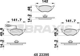 Braxis AB0474 - Kit de plaquettes de frein, frein à disque cwaw.fr