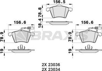 Braxis AB0475 - Kit de plaquettes de frein, frein à disque cwaw.fr