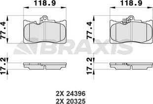 Braxis AB0476 - Kit de plaquettes de frein, frein à disque cwaw.fr