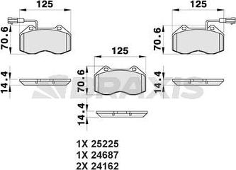 Braxis AB0471 - Kit de plaquettes de frein, frein à disque cwaw.fr