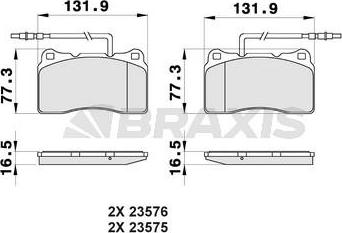 Braxis AB0472 - Kit de plaquettes de frein, frein à disque cwaw.fr