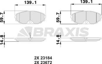 Braxis AB0509 - Kit de plaquettes de frein, frein à disque cwaw.fr