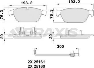 Braxis AB0502 - Kit de plaquettes de frein, frein à disque cwaw.fr