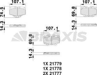 Braxis AB0519 - Kit de plaquettes de frein, frein à disque cwaw.fr