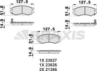 Braxis AB0511 - Kit de plaquettes de frein, frein à disque cwaw.fr