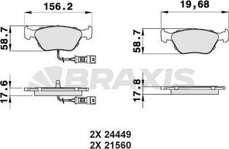 Braxis AB0518 - Kit de plaquettes de frein, frein à disque cwaw.fr