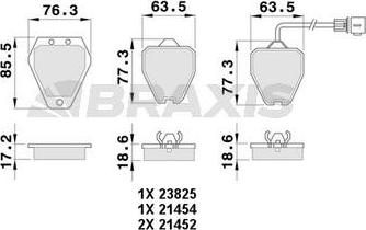 Braxis AB0530 - Kit de plaquettes de frein, frein à disque cwaw.fr