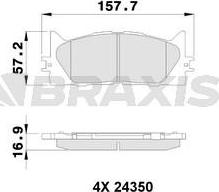 Braxis AB0538 - Kit de plaquettes de frein, frein à disque cwaw.fr