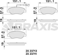 Braxis AB0529 - Kit de plaquettes de frein, frein à disque cwaw.fr