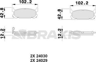 Braxis AB0520 - Kit de plaquettes de frein, frein à disque cwaw.fr