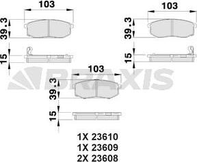 Braxis AB0523 - Kit de plaquettes de frein, frein à disque cwaw.fr