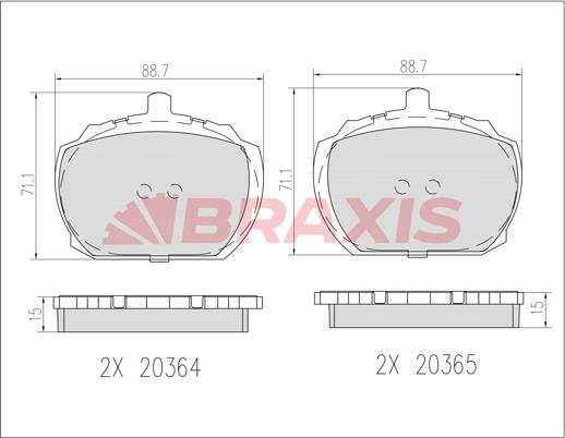 Braxis AB0601 - Kit de plaquettes de frein, frein à disque cwaw.fr