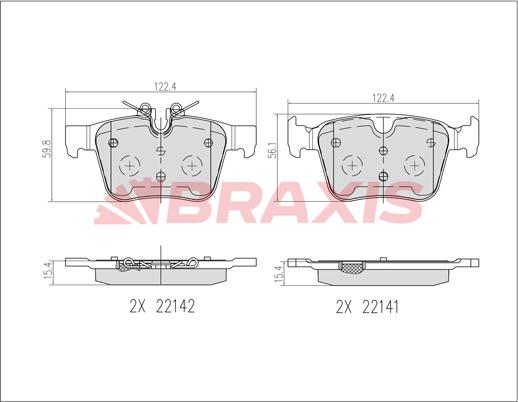 Braxis AB0611 - Kit de plaquettes de frein, frein à disque cwaw.fr