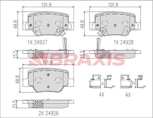 Braxis AB0618 - Kit de plaquettes de frein, frein à disque cwaw.fr