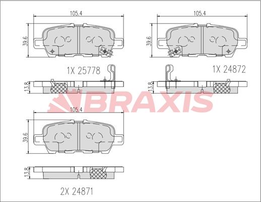 Braxis AB0617 - Kit de plaquettes de frein, frein à disque cwaw.fr