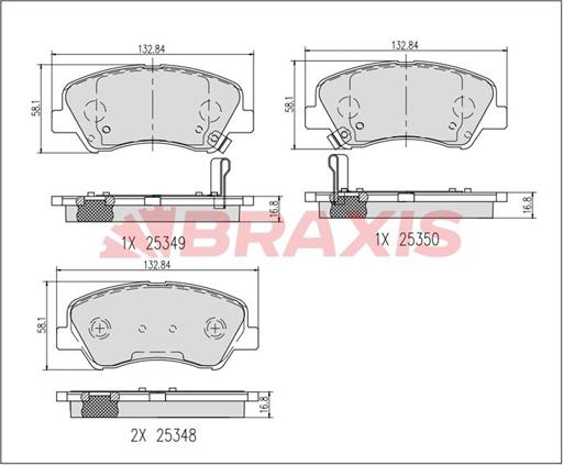 Braxis AB0639 - Kit de plaquettes de frein, frein à disque cwaw.fr