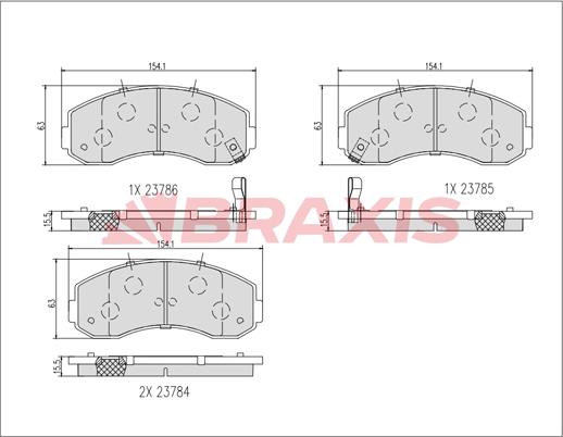 Braxis AB0630 - Kit de plaquettes de frein, frein à disque cwaw.fr