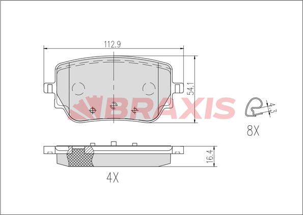 Braxis AB0633 - Kit de plaquettes de frein, frein à disque cwaw.fr