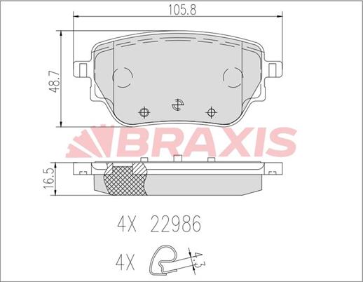 Braxis AB0632 - Kit de plaquettes de frein, frein à disque cwaw.fr