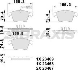 Braxis AB0099 - Kit de plaquettes de frein, frein à disque cwaw.fr