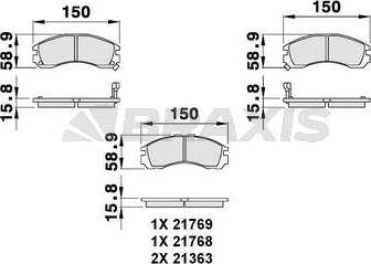 Braxis AB0090 - Kit de plaquettes de frein, frein à disque cwaw.fr