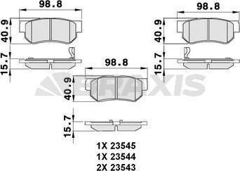 Braxis AB0097 - Kit de plaquettes de frein, frein à disque cwaw.fr